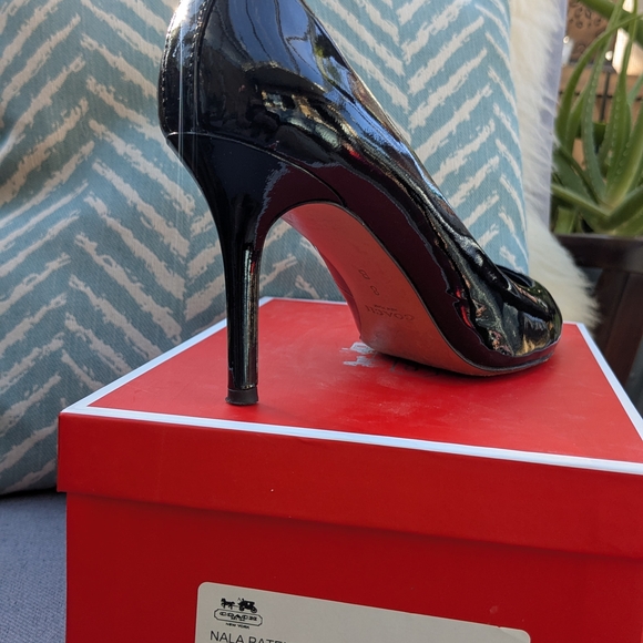 Coach Nala Women's Black Patent Leather Heels - Picture 5 of 5